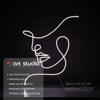 Силуэт девушки — неоновая вывеска Art Studio