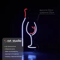 Вино — неоновая вывеска Art Studio