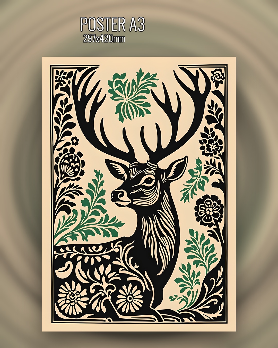 Винтажный постер с изображением оленя