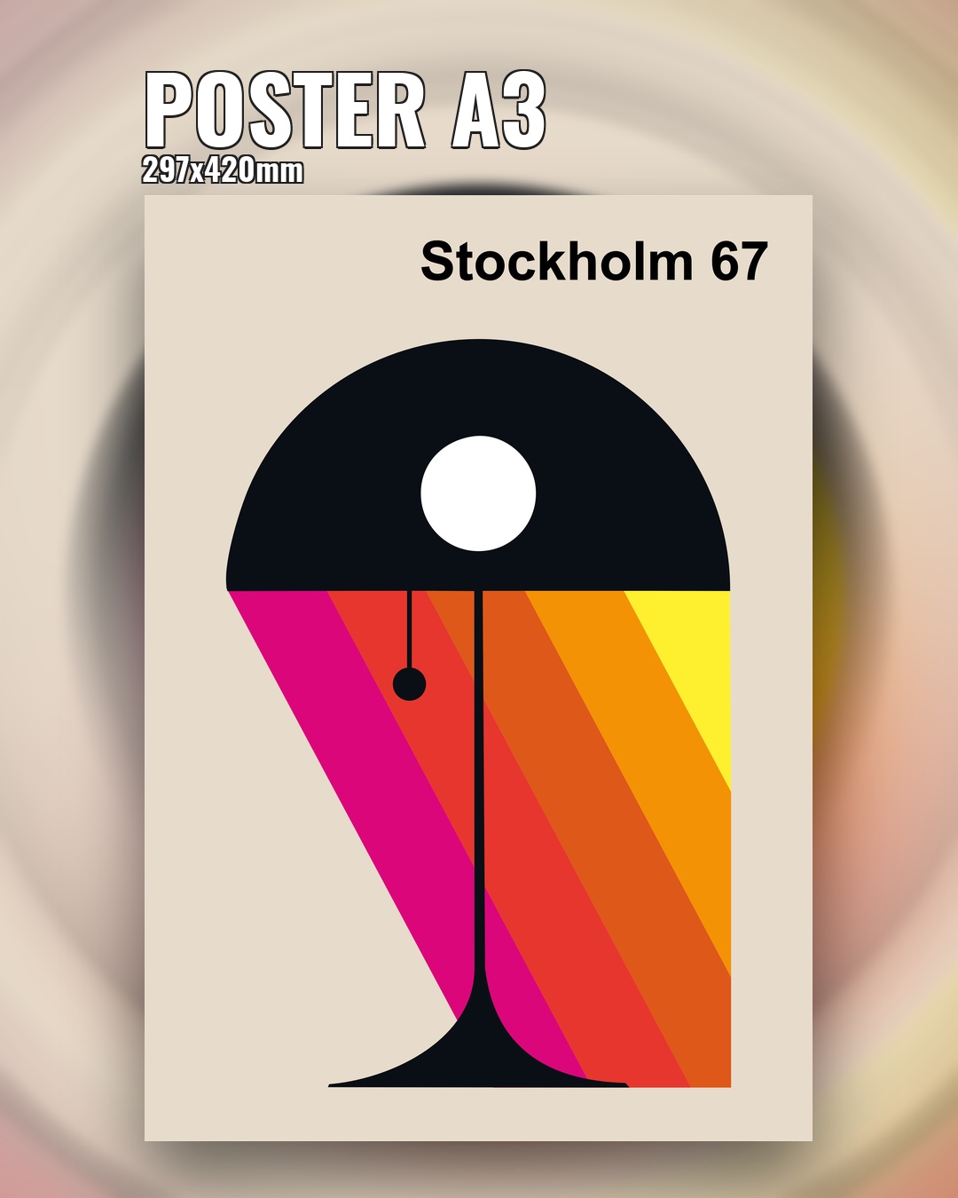 ретро постер стиля Bauhaus 29×42 см