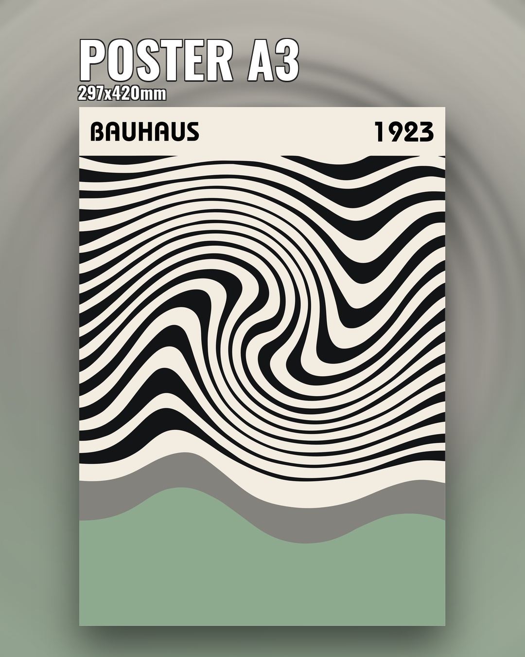 Интерьерный постер Баухаус 29×42 см черно-белый