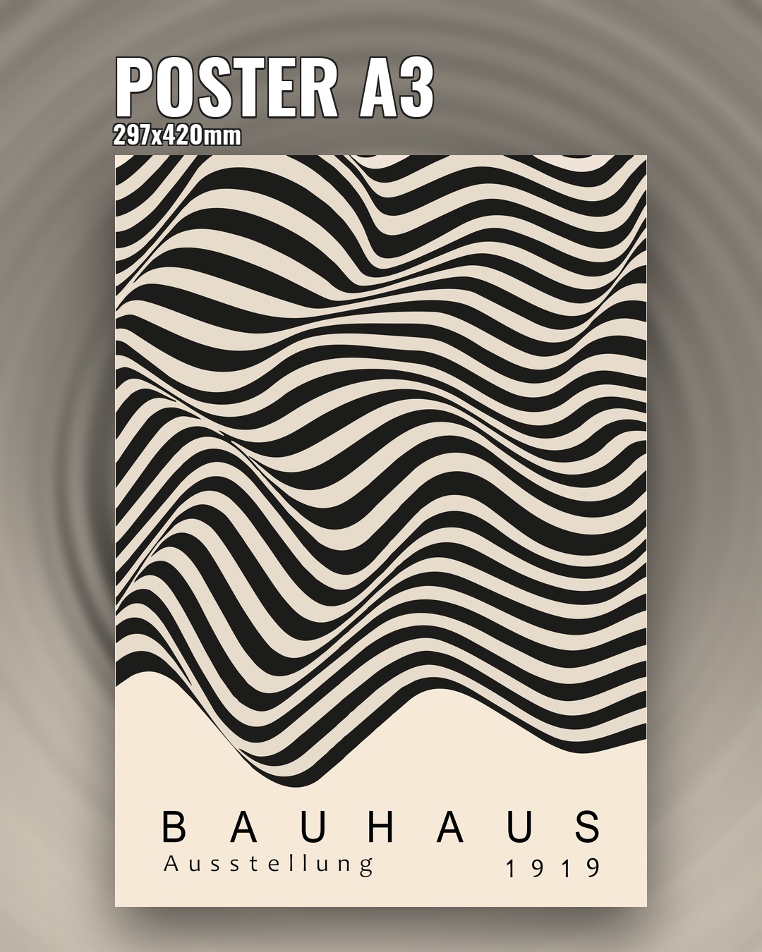 Постер в стиле Bauhaus с оптическим узором