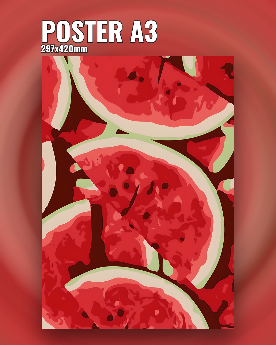 Постер с арбузом летний для кухни — интерьерный декор