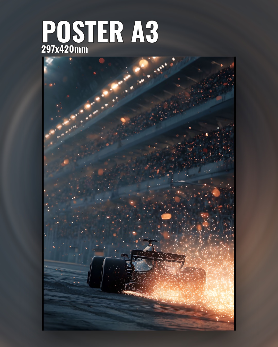 Формула 1 постер гонка под дождём искры