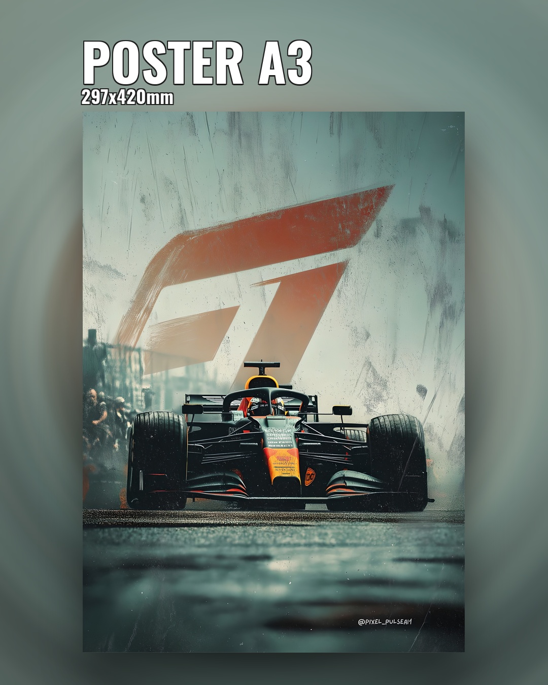 постер болид Формулы 1 вид сверху