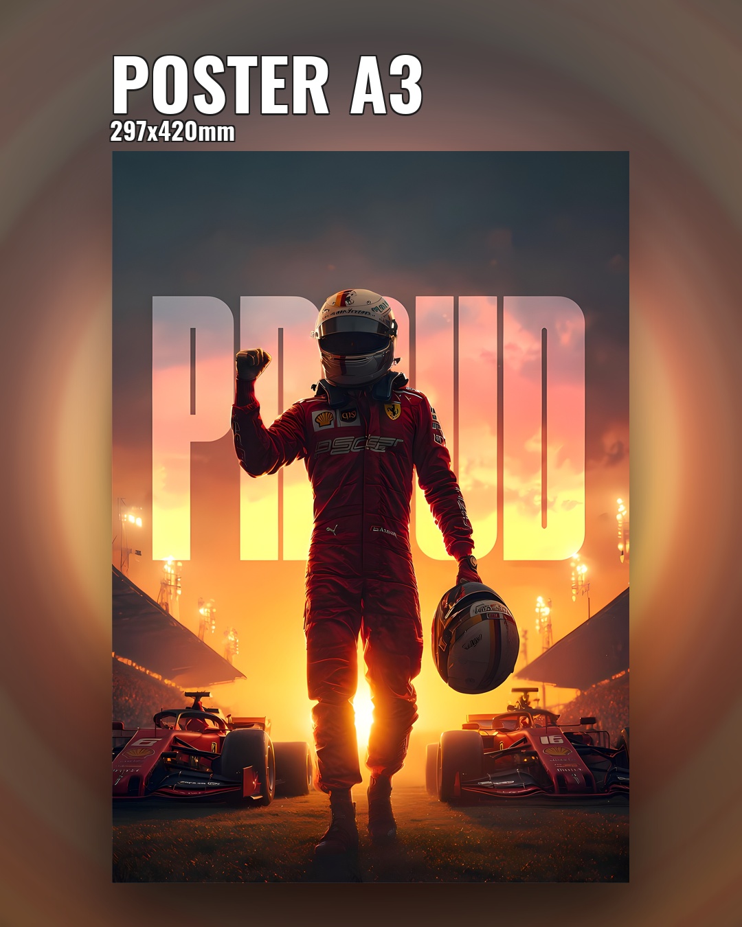 Постер колеса болида Формулы 1 желтый