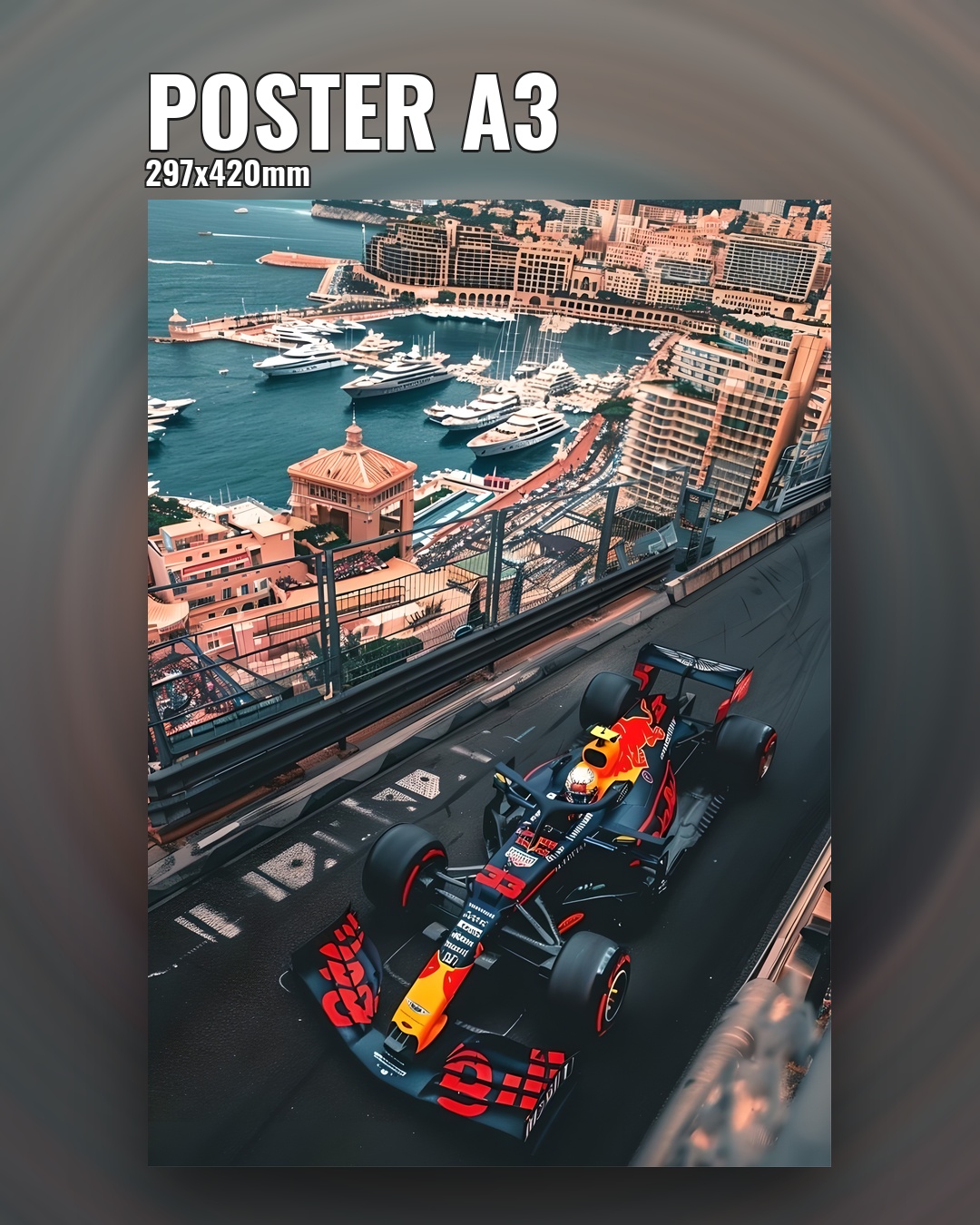 Постер пилота Формулы 1 на черном фоне