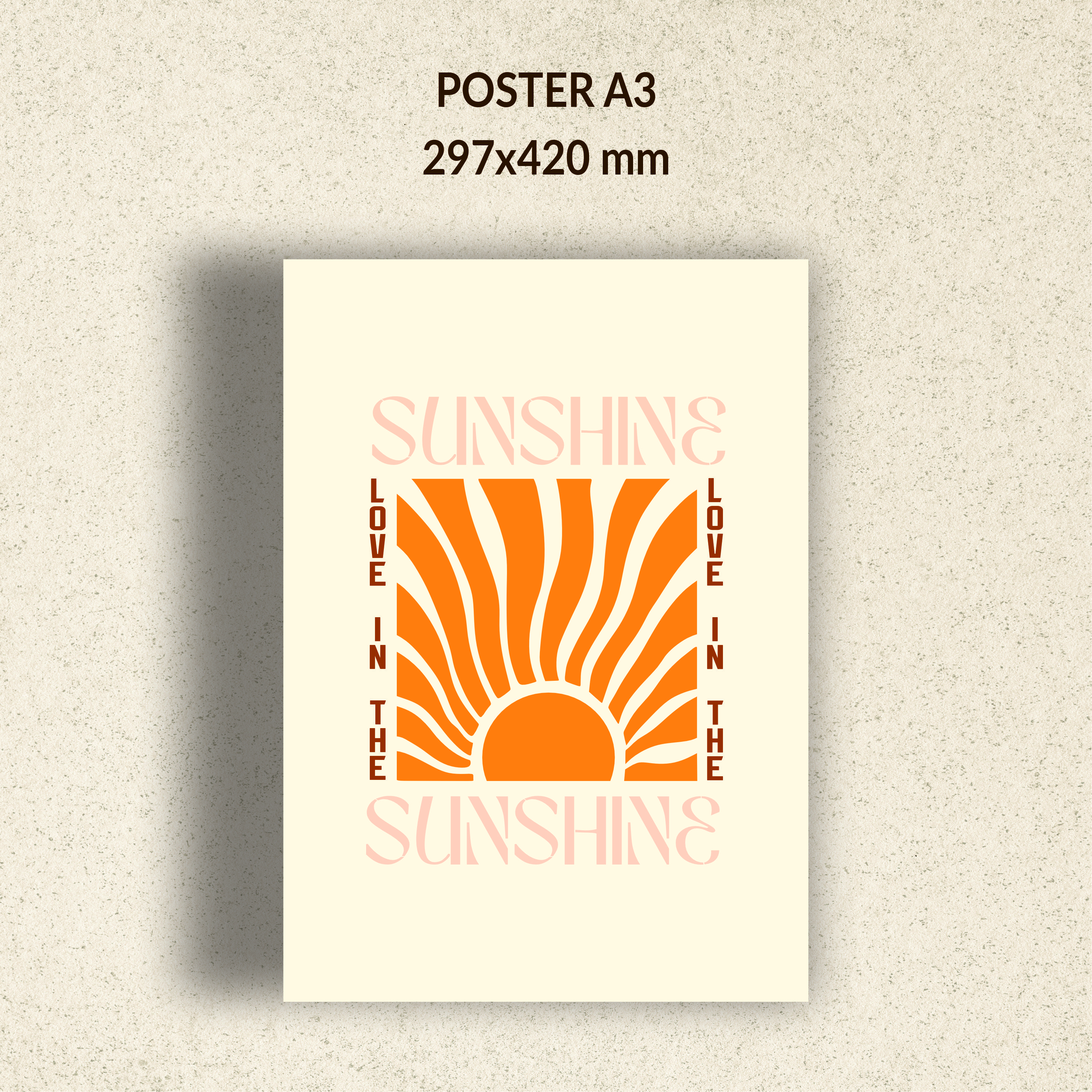 Постер с закатом Sunshine оранжевый 29х42