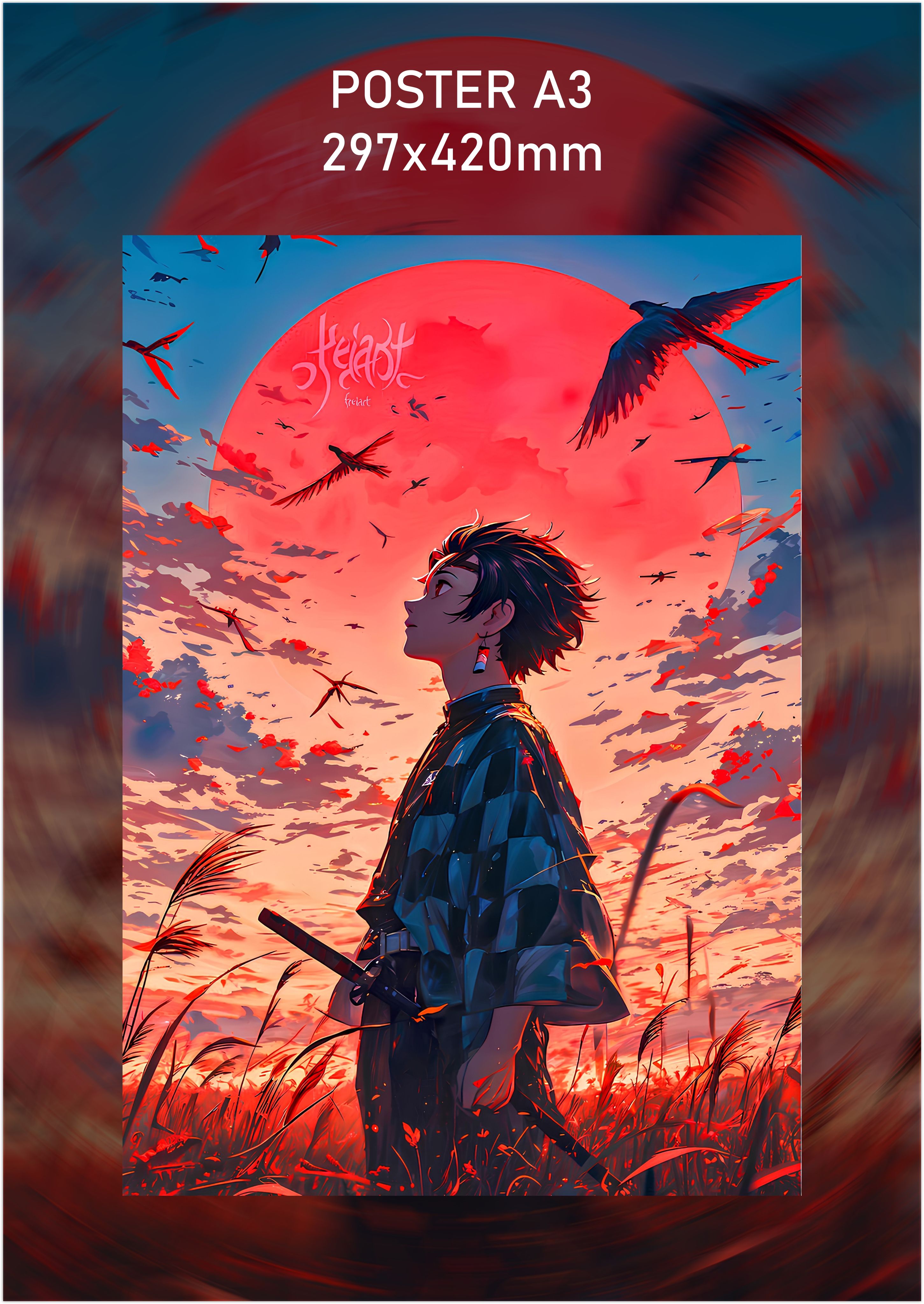 Постер Клинок, рассекающий демонов стиль фэнтези в интерьере