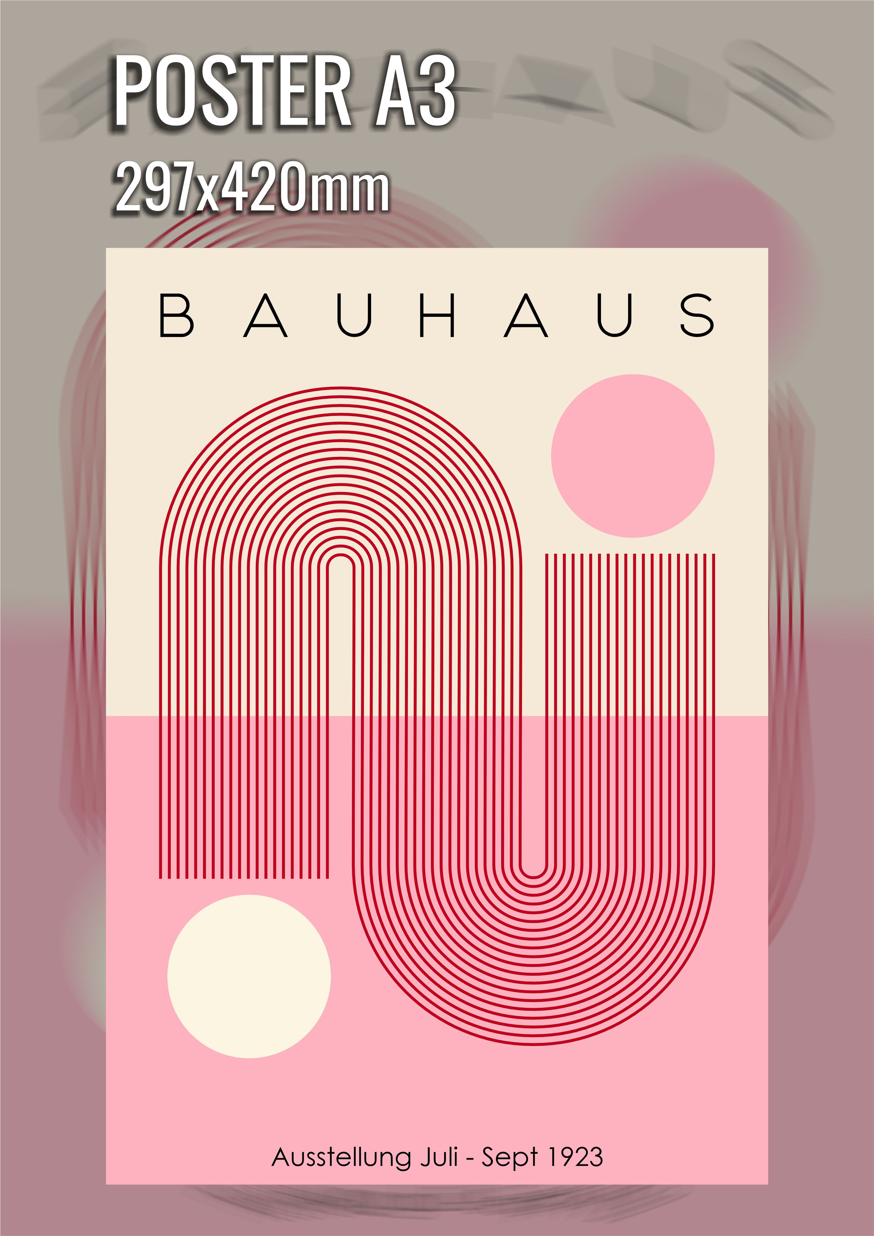 Постер Bauhaus Pink Современного Арта 29x42
