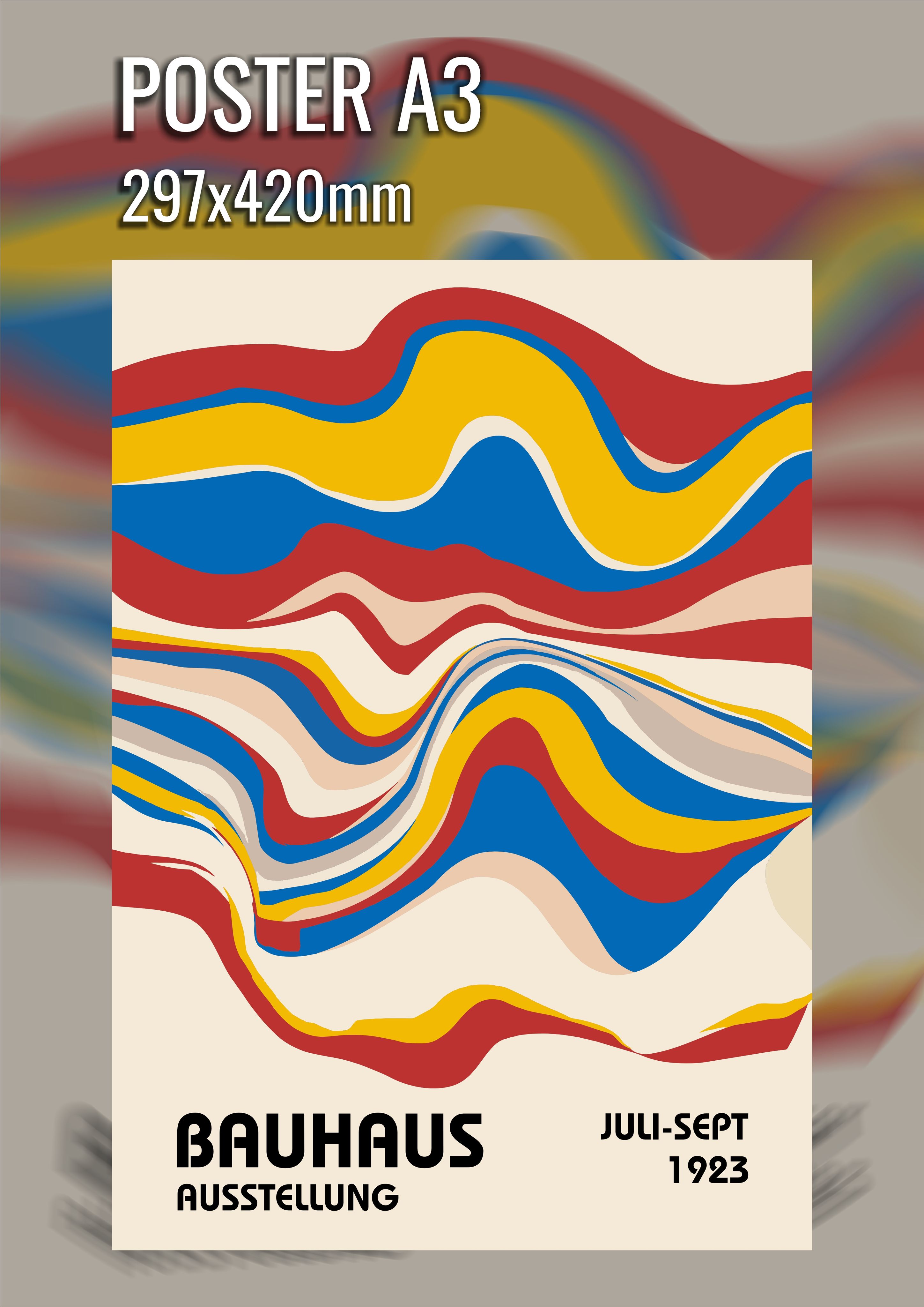 Постер Bauhaus Wave Абстрактная волна Визуальный ритм для интерьера