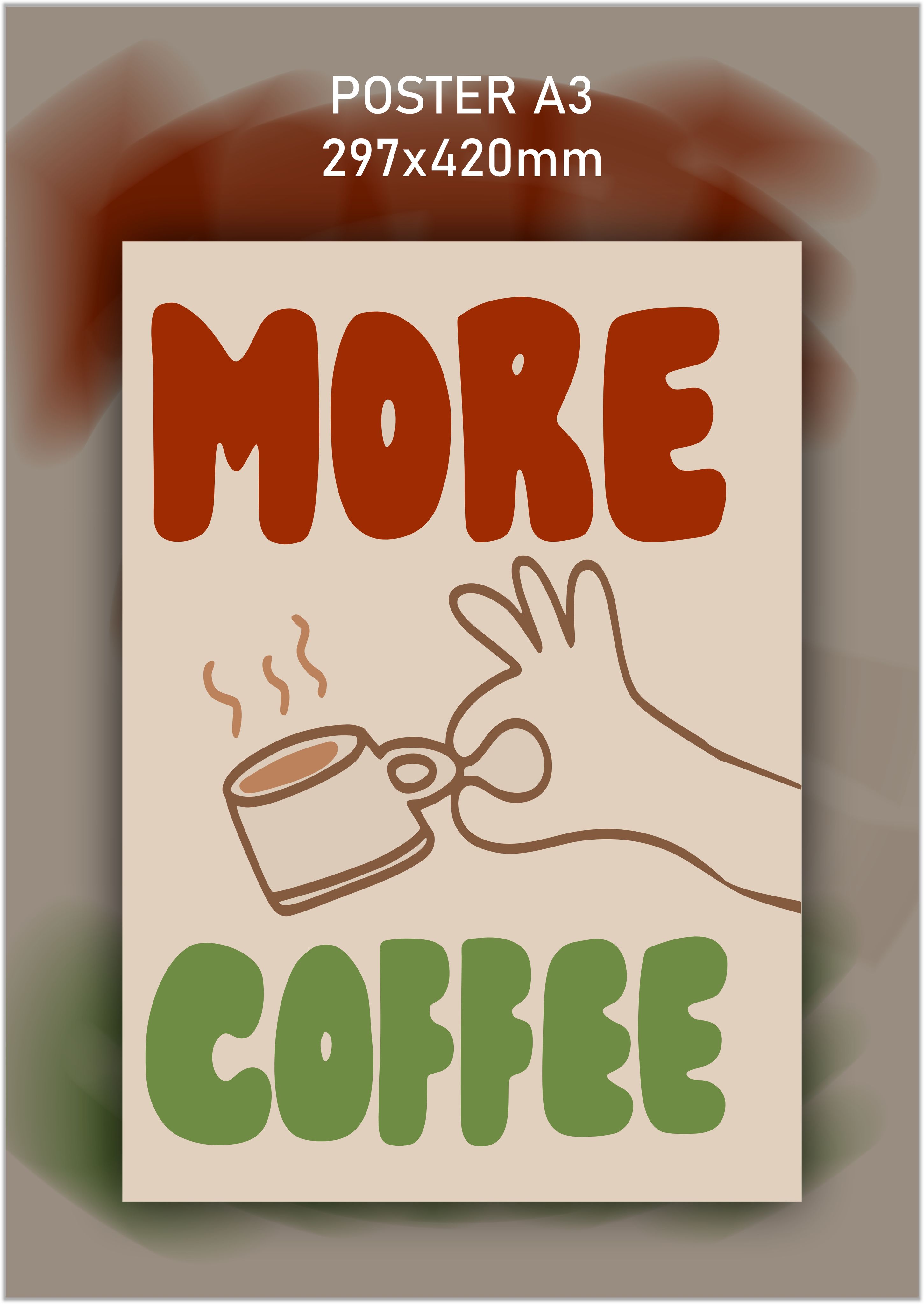 Постер More Coffee — кофейное искусство для интерьера