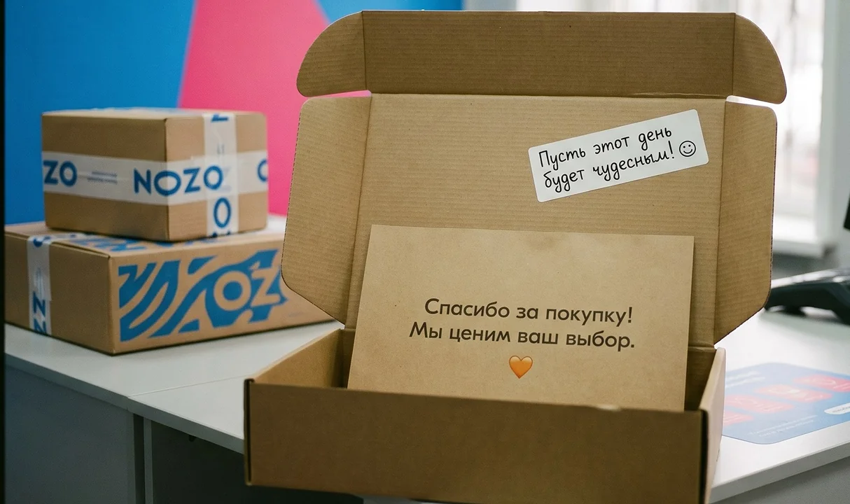Фигурные наклейки с логотипом на упаковке